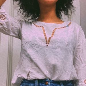 White Boho Top